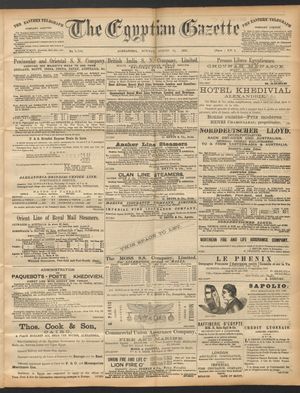 The Egyptian gazette vom 18.08.1890