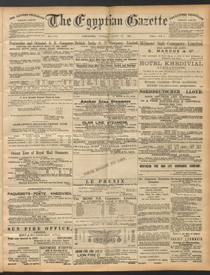 The Egyptian gazette vom 19.08.1890