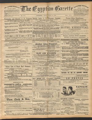 The Egyptian gazette vom 29.08.1890