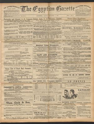 The Egyptian gazette vom 01.09.1890