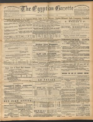 The Egyptian gazette vom 02.09.1890