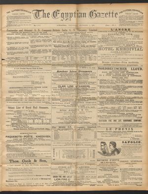 The Egyptian gazette vom 03.09.1890