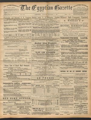 The Egyptian gazette vom 04.09.1890