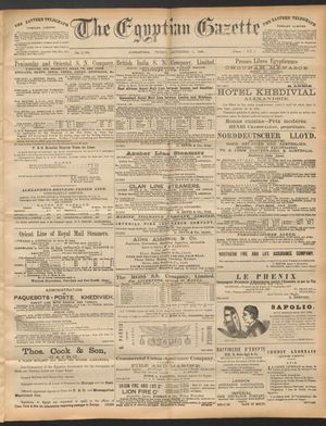 The Egyptian gazette vom 05.09.1890