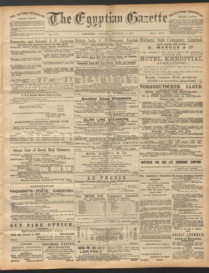 The Egyptian gazette on Sep 6, 1890