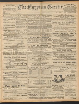The Egyptian gazette vom 08.09.1890