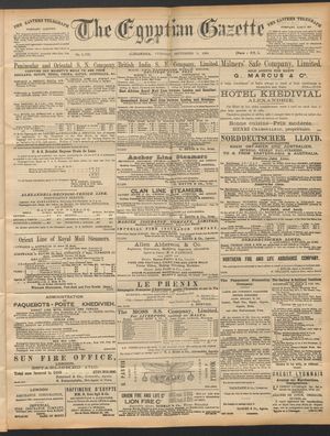 The Egyptian gazette vom 09.09.1890