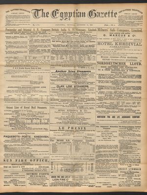 The Egyptian gazette vom 18.09.1890