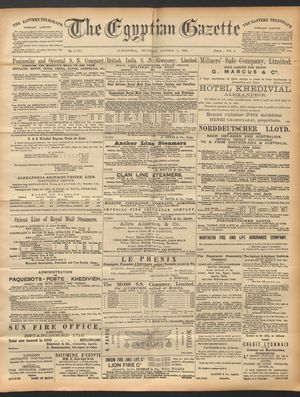 The Egyptian gazette vom 09.10.1890