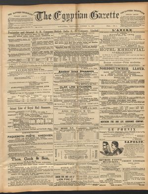 The Egyptian gazette on Oct 15, 1890