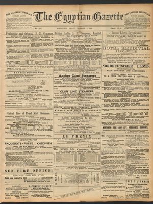 The Egyptian gazette vom 05.12.1890