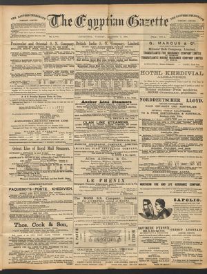 The Egyptian gazette vom 09.12.1890