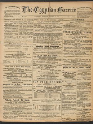 The Egyptian gazette vom 24.12.1890
