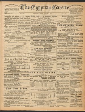 The Egyptian gazette vom 09.01.1891
