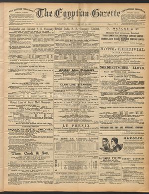The Egyptian gazette vom 20.01.1891