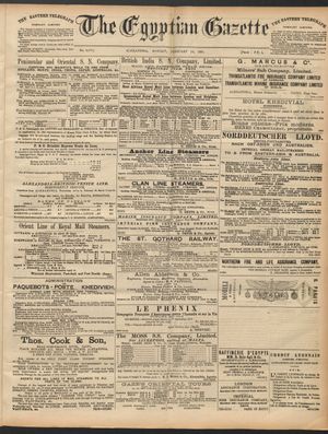 The Egyptian gazette on Feb 23, 1891