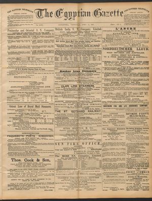 The Egyptian gazette on Apr 15, 1891