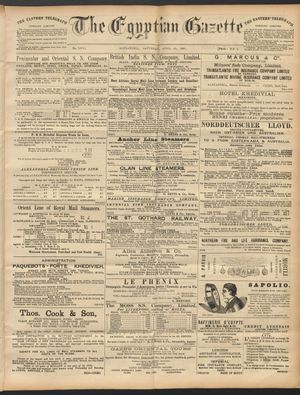 The Egyptian gazette on Apr 25, 1891