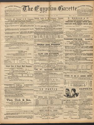The Egyptian gazette vom 26.05.1891