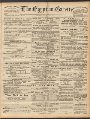 The Egyptian gazette on May 29, 1891