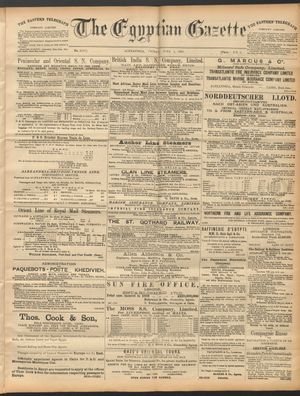 The Egyptian gazette vom 05.06.1891