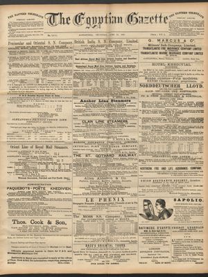 The Egyptian gazette vom 25.06.1891