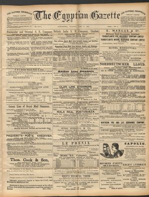 The Egyptian gazette on Jun 30, 1891