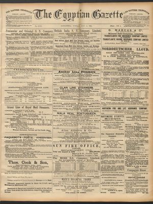 The Egyptian gazette vom 06.07.1891