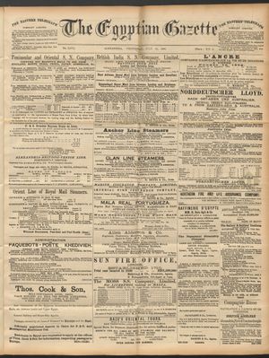The Egyptian gazette vom 29.07.1891