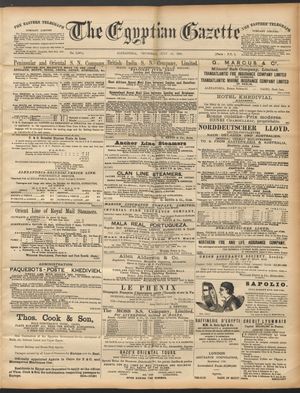 The Egyptian gazette on Jul 30, 1891
