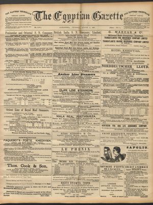 The Egyptian gazette vom 06.08.1891