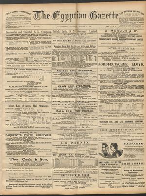 The Egyptian gazette vom 08.08.1891