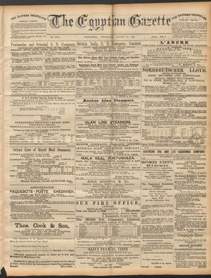 The Egyptian gazette on Aug 19, 1891