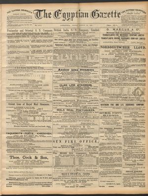 The Egyptian gazette vom 21.08.1891