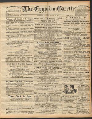 The Egyptian gazette vom 29.08.1891