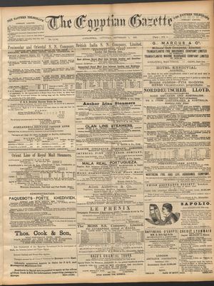 The Egyptian gazette on Sep 5, 1891