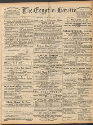 The Egyptian gazette vom 07.09.1891