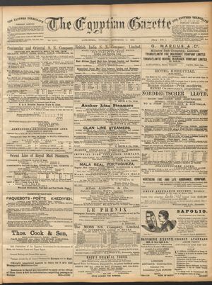The Egyptian gazette on Sep 8, 1891
