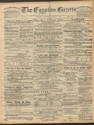 The Egyptian gazette vom 09.09.1891
