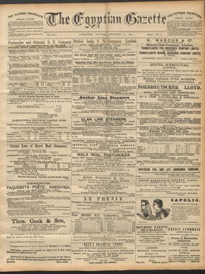 The Egyptian gazette vom 10.09.1891