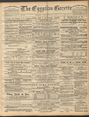 The Egyptian gazette vom 11.09.1891
