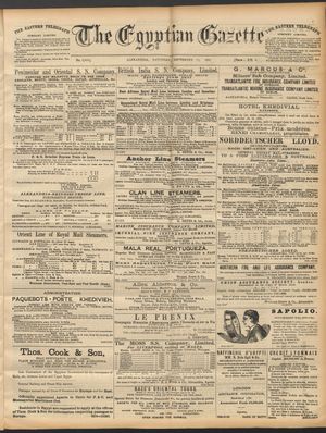 The Egyptian gazette vom 12.09.1891