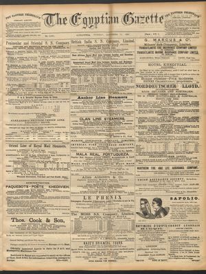 The Egyptian gazette vom 15.09.1891