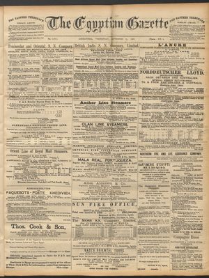 The Egyptian gazette vom 16.09.1891