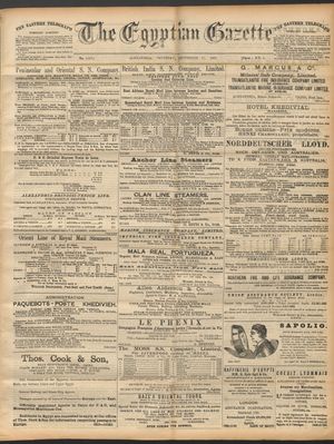 The Egyptian gazette vom 17.09.1891