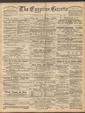 The Egyptian gazette vom 21.09.1891