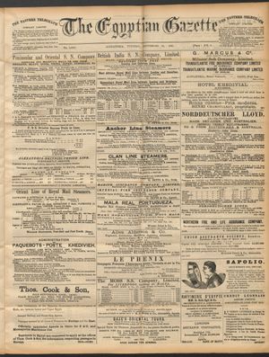 The Egyptian gazette vom 22.09.1891