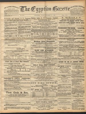 The Egyptian gazette vom 25.09.1891