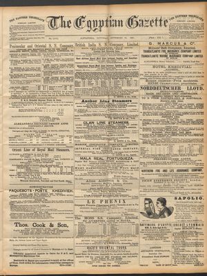 The Egyptian gazette vom 26.09.1891