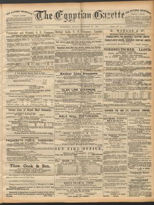 The Egyptian gazette vom 28.09.1891